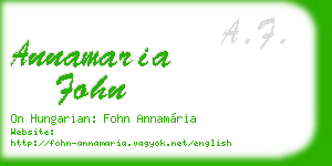 annamaria fohn business card